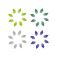 Natural Spring Leaves Sign Symbol Logo isolated on White Vector