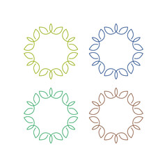 Natural Spring Leaves Sign Symbol Logo isolated on White Vector