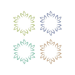 Natural Spring Leaves Sign Symbol Logo isolated on White Vector