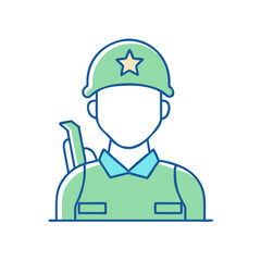 soldier s silhouette vector icon, soldier s silhouette vector illustration - simple illustration of soldier s silhouette, perfect for logos and icons soldier s silhouette