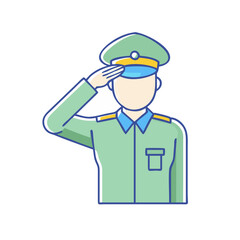 soldier s salute vector icon, soldier s salute vector illustration - simple illustration of soldier s salute, perfect for logos and icons soldier s salute