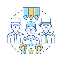 veterans with medals vector icon, veterans with medals vector illustration - simple illustration of veterans with medals, perfect for logos and icons veterans with medals