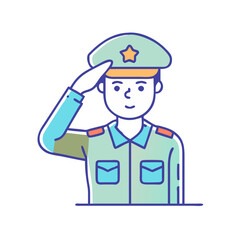 soldier saluting vector icon, soldier saluting vector illustration - simple illustration of soldier saluting, perfect for logos and icons soldier saluting
