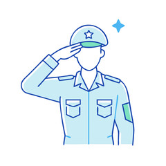 soldier saluting vector icon, soldier saluting vector illustration - simple illustration of soldier saluting, perfect for logos and icons soldier saluting