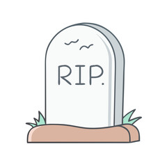 tombstone with rip text vector icon, tombstone with rip text vector illustration - simple illustration of tombstone with rip text, perfect for logos and icons tombstone with rip text