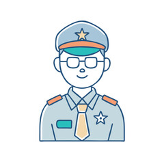 veteran in uniform vector icon, veteran in uniform vector illustration - simple illustration of veteran in uniform, perfect for logos and icons veteran in uniform