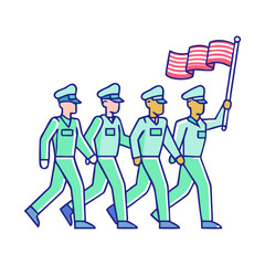 veterans marching vector icon, veterans marching vector illustration - simple illustration of veterans marching, perfect for logos and icons veterans marching