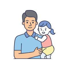 family man holding child vector icon, family man holding child vector illustration - simple illustration of family man holding child, perfect for logos and iconsfamily man holding child