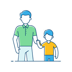 Fototapeta premium father and son vector icon, father and son vector illustration - simple illustration of father and son, perfect for logos and iconsfather and son