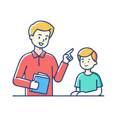 father teaching son vector icon, father teaching son vector illustration - simple illustration of father teaching son, perfect for logos and iconsfather teaching son