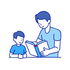father teaching son vector icon, father teaching son vector illustration - simple illustration of father teaching son, perfect for logos and iconsfather teaching son
