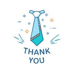 tie with thank you text vector icon, tie with thank you text vector illustration - simple illustration of tie with thank you text, perfect for logos and iconstie with thank you text