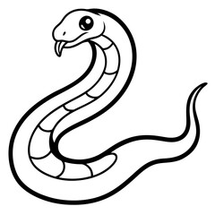 Anaconda line art vector illustration