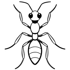 Ant line art vector illustration