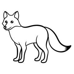 Fox line art vector illustration