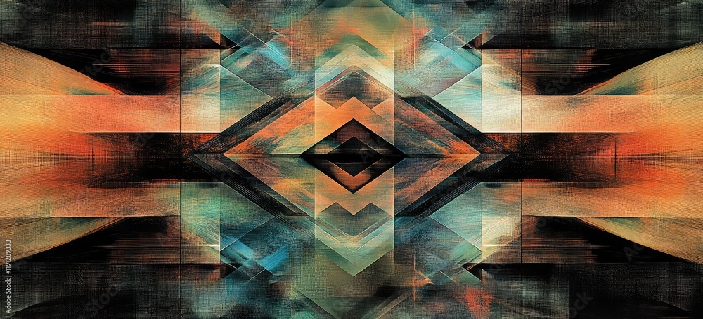 Poster artistic abstract patterns with layered geometric structures