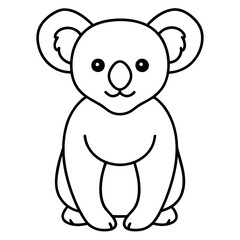 Koala  line art vector illustration 