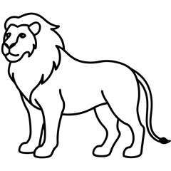 Lion line art vector illustration 