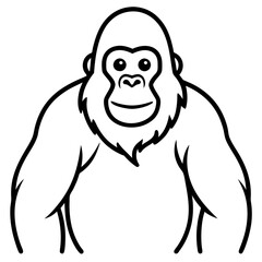 Obraz premium Orangutan line art vector illustration 