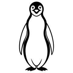 Penguin  line art vector illustration 
