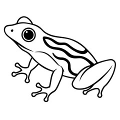  Poison dart Frog line art vector illustration