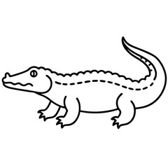Saltwater Crocodile line art vector illustration
