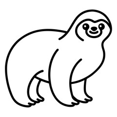 Sloth line art vector illustration