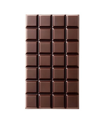 Chocolate bar isolated on transparent background. Png format