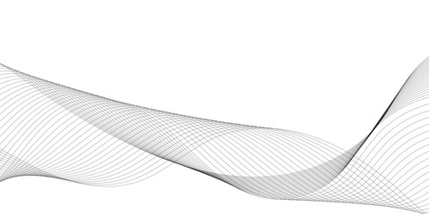 Abstract grey, white smooth element swoosh speed wave modern stream transparent background. Abstract wave line for banner, template, wallpaper background with wave design. Vector illustration	
