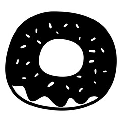 Donut icon in glyph style. Doughnut in glyph style