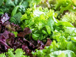 A Vibrant Collection of Leafy Green Salads in Natural Light