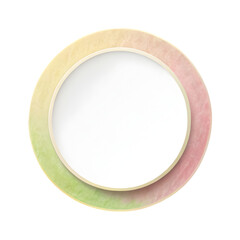Obraz premium white circle with rainbow pattern on white background