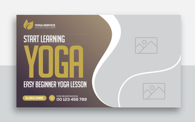 Yoga for beginner youtube channel thumbnail and web banner design template