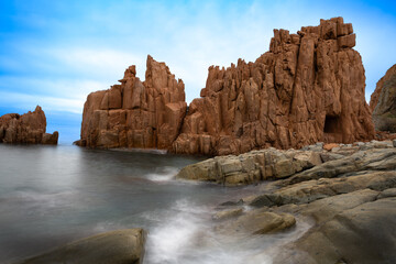 Landscape with the red rocks of Arbatax in Sardinia