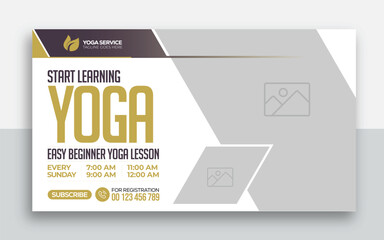 Yoga for beginner youtube channel thumbnail and web banner design template