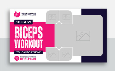 Yoga for beginner youtube channel thumbnail and web banner design template