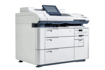 High-capacity multifunction printer suitable for office environments and large printing tasks