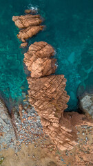 Landscape with the red rocks of Arbatax in Sardinia