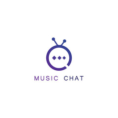 Creative Music Talk Logo. Music Note and Bubble Chat with Linear Outline Style. Music Chat Logo, Icon, Symbol, Vector, Design Inspiration.

