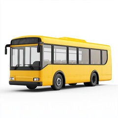 A yellow school bus in a cartoon style