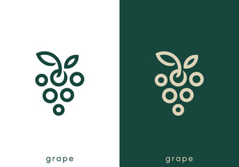 simple creative grape logo design vector   © nubikor