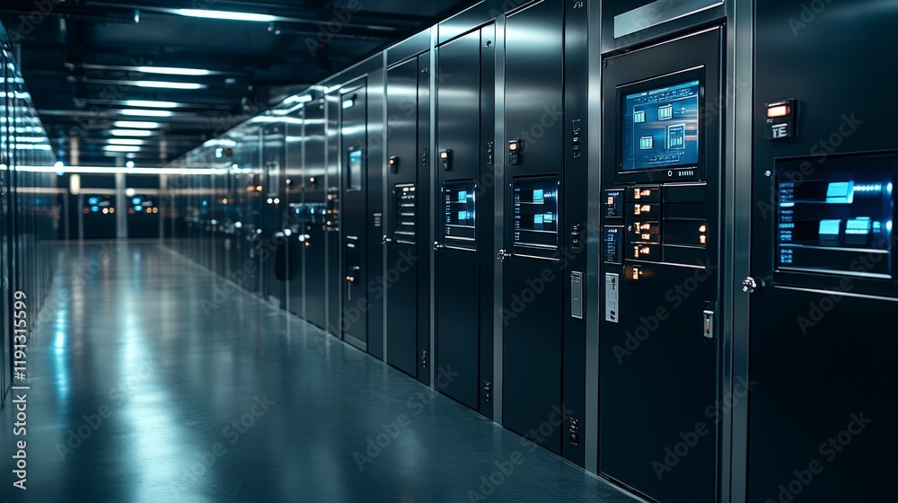 Aufkleber Secure delivery processes in a data center technology setting high-tech environment modern viewpoint