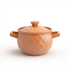 Low poly ceramic pot with lid
