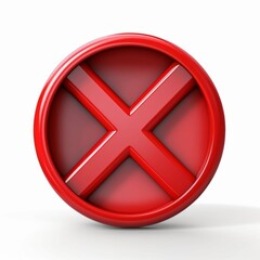 Red x icon illustration digital design graphic artwork isolated on white background