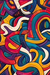 Obraz premium Dynamic and Vivacious Jazzy Font: A Colorful Celebration of Music and Art Through Playful Letterforms