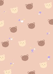 Cute bear background (A4)