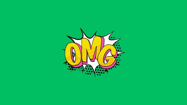 Letter text "omg" greenscreen