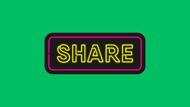 Letter text ''share'' on greenscreen