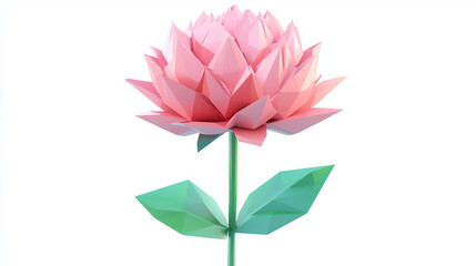 A pink lotus flower made of origami