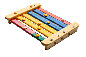 Colorful wooden xylophone designed for children's music play and learning in a playful setting